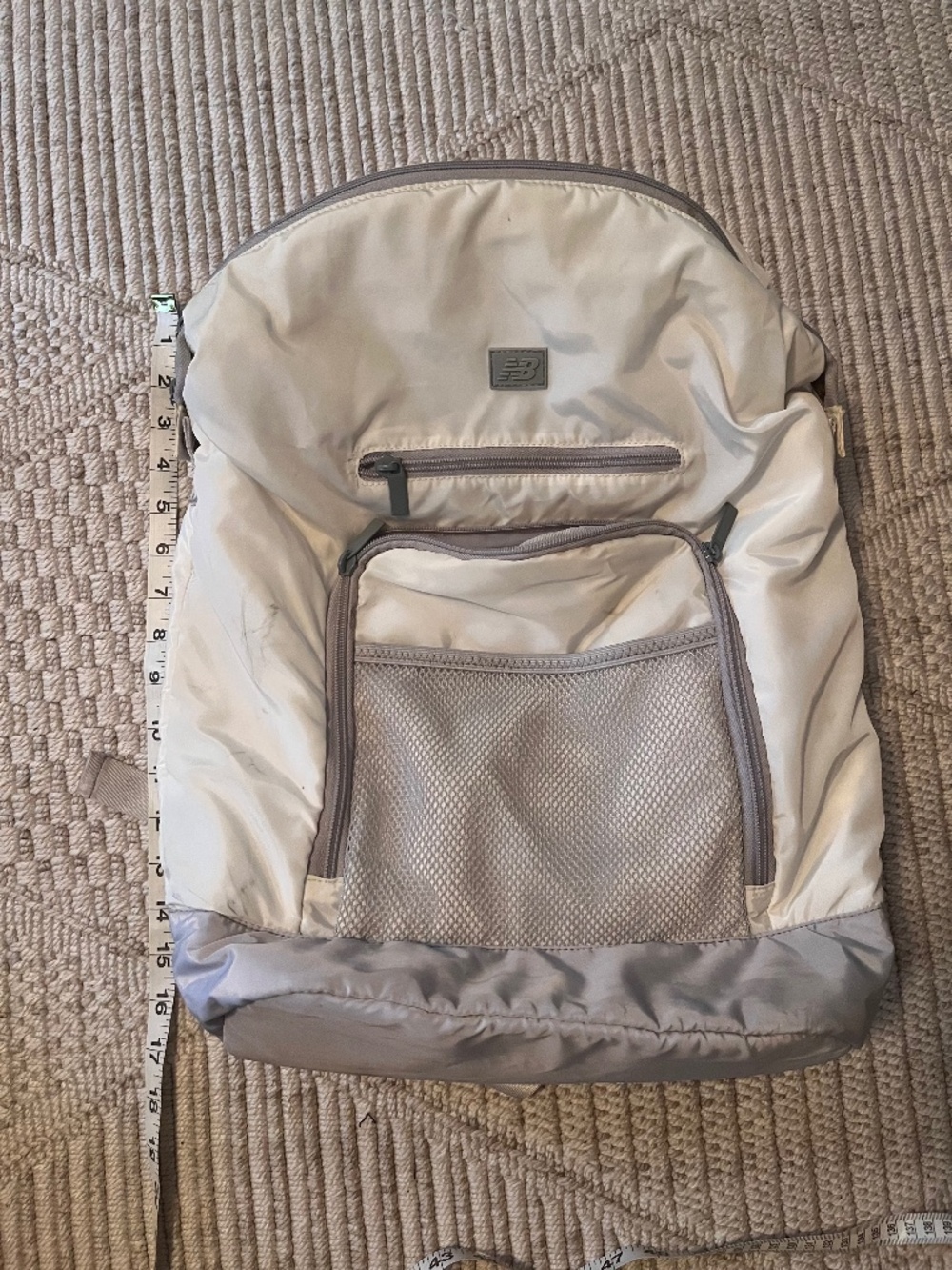 NEW BALANCE white and peach backpack